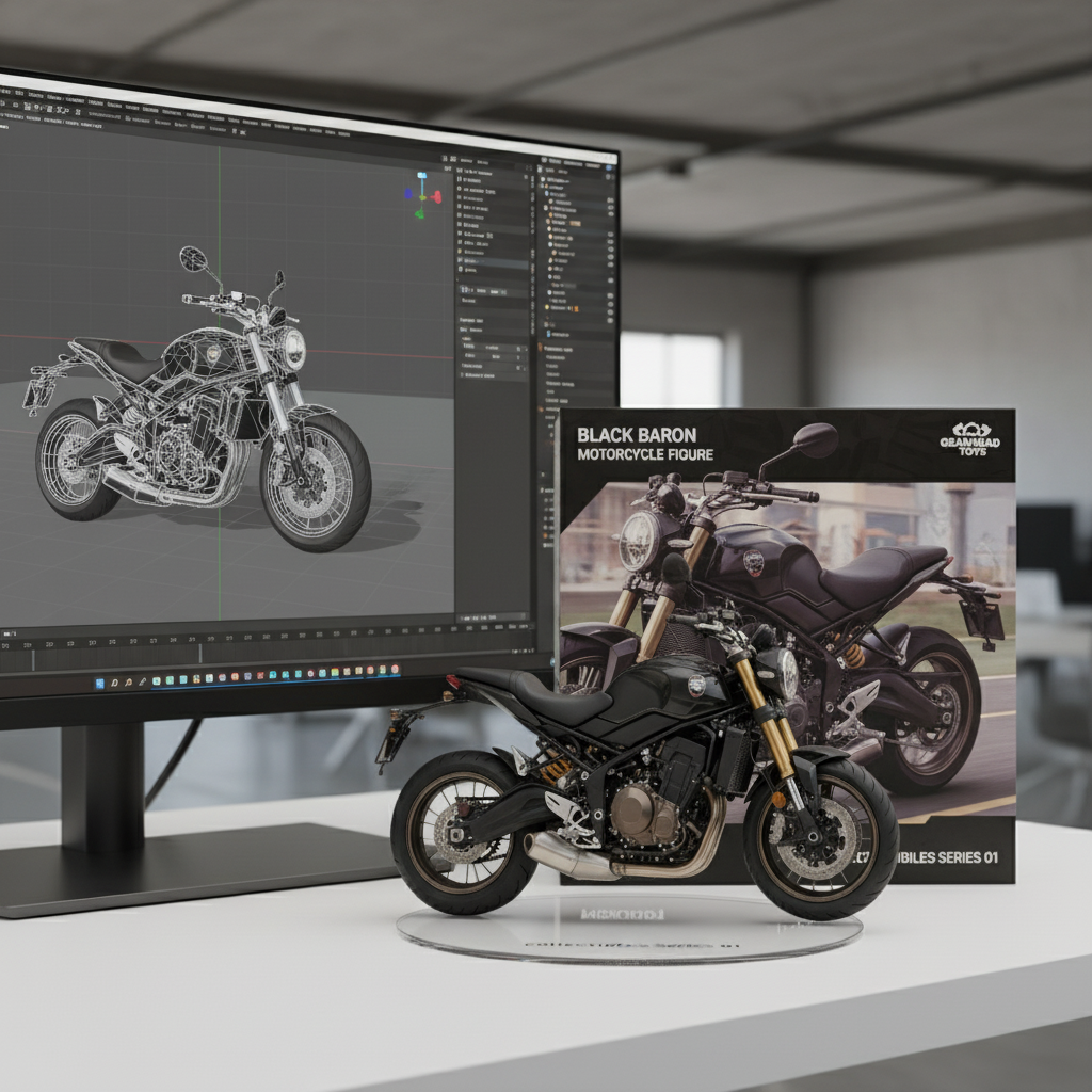 Generated motorcycle figurine